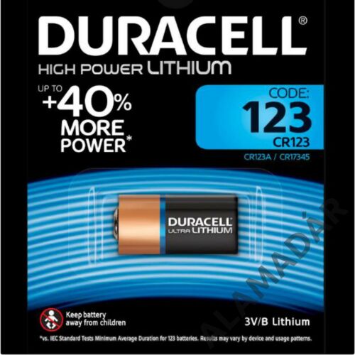 Duracell CR123 High Power elem