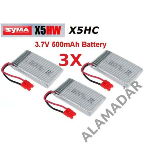 SYMA X5HC/X5HW-11-Battery 3,7 V 500mAh- Akkumulátor gyári 3,7V 500mAh piros csatlakozós 3db