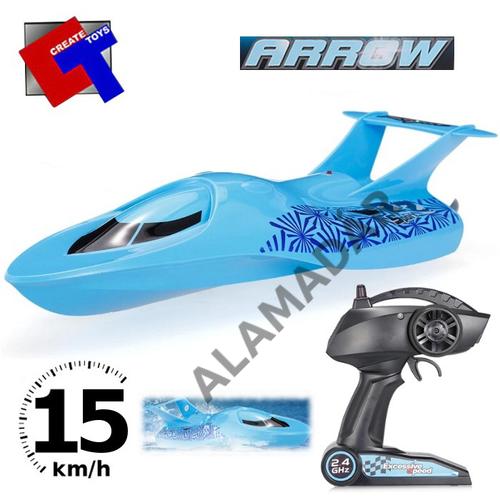 CREATE TOYS ARROWS kétmotoros elektromos hajó, 2.4GHz.-es távval, beépített Li-Po akkuval, 15km sebességel (330mm hosszú)