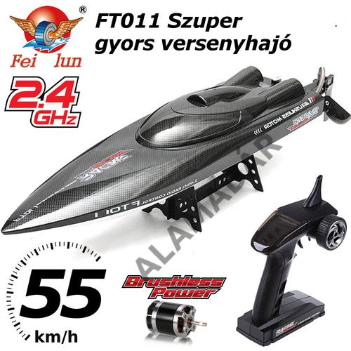 FEILUN FT011 verseny hajó 2.4GHz távval,Li-Po akkuval,brushless motorral, 55km sebességgel és proporcionális vezérléssel (650mm hosszú)