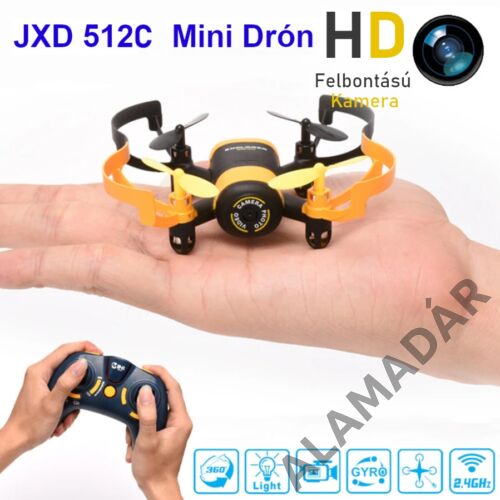 JXD512 tenyérben elférő mini méhecskés drón beépített kamerával.