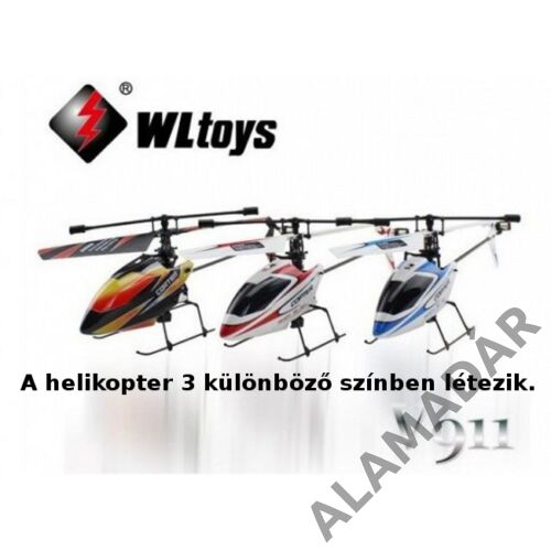 WLTOYS V911 4 csatornás mini helikopter 2 db teljes értékű szervóval és 2.4Ghz-es távirányítóval, LCD kijelzővel