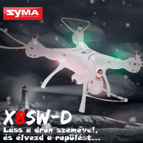 SYMA X8SW-D 4CH+ távról dönthető FPV HD kamera+automata magasságtartó+ fel-le szálló funkció