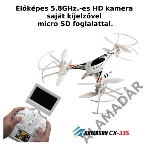 CHEERSON CX-33S élőképes saját kamerarendszerrel rendelkező drón