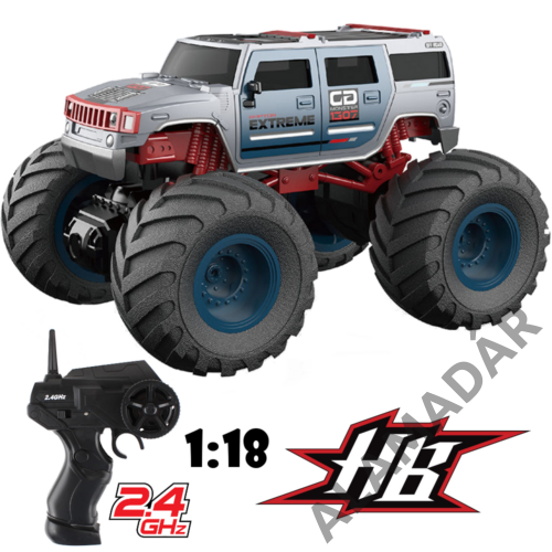 HB BIGFOOT Hummer 2.4GHz. távval Lipo akku 1:18 méretarány kék
