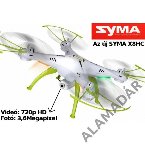 SYMA X5HC Phantom mini 4CH+ 6-tengelyes giroszkóp+HD CAM +2,4GHz (LCD) +barometrikus szenzor