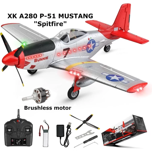 P-51 MUSTANG XK A280 Brushles motoros 4 csatornás repülő szett