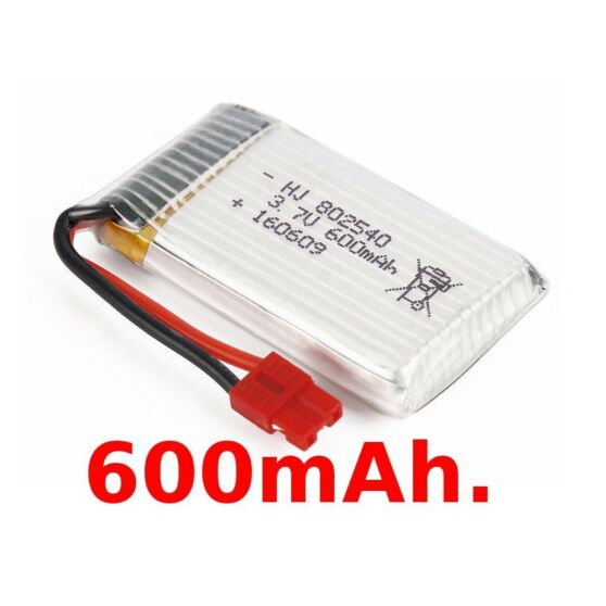 SYMA X5HC/X5HW/X5UW/X5UW-D-11-Battery 3,7V 600mAh- Akkumulátor tuning 3,7V 600mAh piros csatlakozós