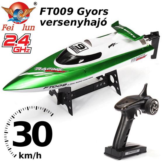 FEILUN FT009 verseny hajó 2.4GHz távval,Li-Po akkuval, 30km sebességgel és proporcionális vezérléssel. (470mm hosszú)