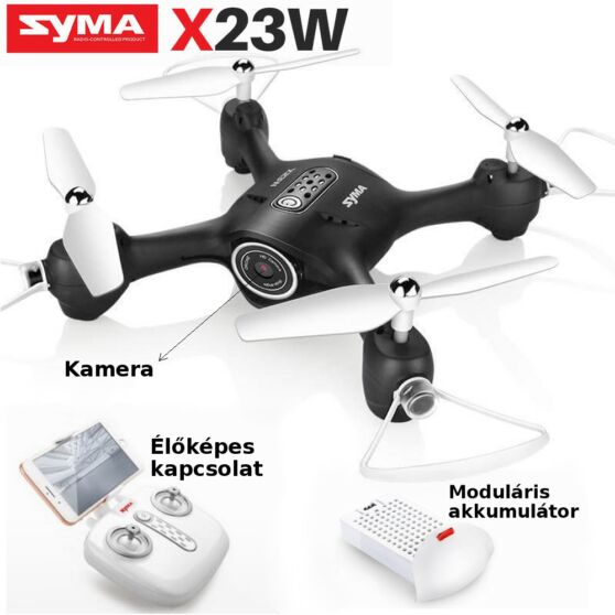 SYMA X23W FPV (WIFI) élőképes kamerával, automata magasságtartással és fel-le szálló funkcióval és moduláris akkumulátorral
