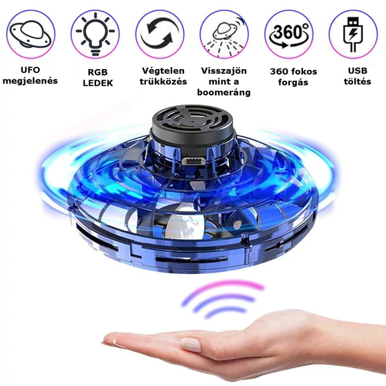 Spinner UFO játék drón föld feletti lebegő funkcióval