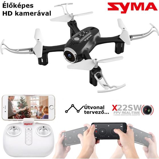 SYMA X22SW drón FPV (WIFI) kamerával, automata magasság és fel-le szálló funkcióval 