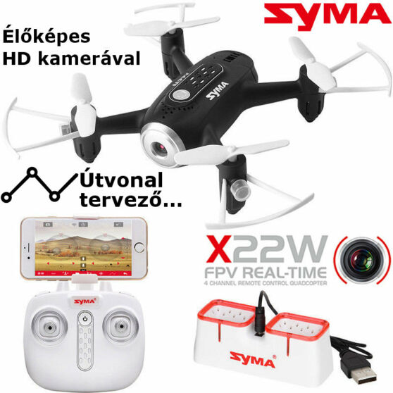 SYMA X22W drón FPV (WIFI) kamerával, automata magasság és fel-le szálló funkcióval 