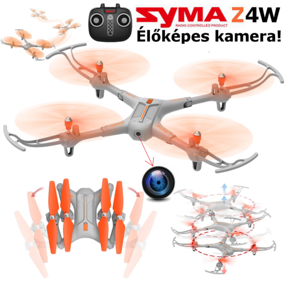 SYMA Z4W drón élőképes kamerával automata magasságtartással kaszkadör mutatványokkal
